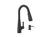 MOEN Haelyn Single-Kitchen Faucet Matte Black 1-Handle Pulldown Sprayer